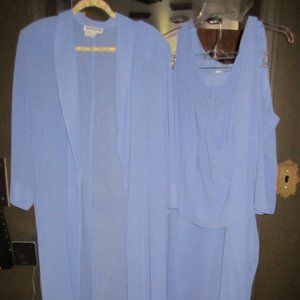 Danny & Nicole 3 piece pantsuit 32W perriwinkle